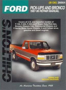 Paperback Ford Pick-Ups and Bronco, 1987-96 Book