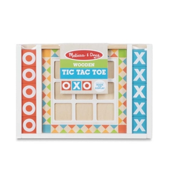 Melissa & Doug Wooden Tic-Tac-Toe Board Game with 10 Self-Storing Wooden Gamepiece (12.5” W X 8.5” L X 1.25” D)