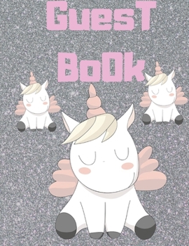 Guest Book unicorn: color unicornCover, Rustic Guest book For Wedding, for baby shower,for graduation,for birthday party,for house warming,for ... lover ,cute unicorn,celebration party