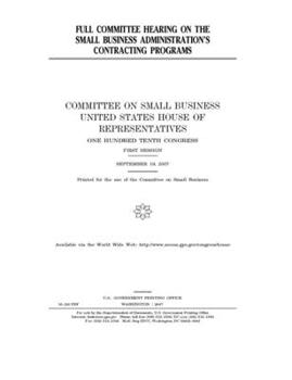 Full committee hearing on the Small Business Administration’s contracting programs