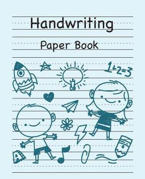 Paperback Handwriting Paper Book: Practice Paper Notebook Writing Letters Words with Dashed Center Line Book