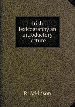 Paperback Irish lexicography an introductory lecture Book