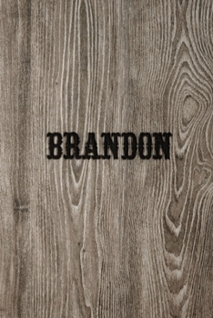 Paperback Brandon: Wood Burned Personalized Name Journal/Notebook/Diary - Lined 6 x 9-inch size with 120 pages - With guitar on back cove Book