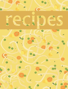 Recipes Notebook: Blank Recipe Journal Perfect For Girl Design With Word Cloud Concept On Black Background