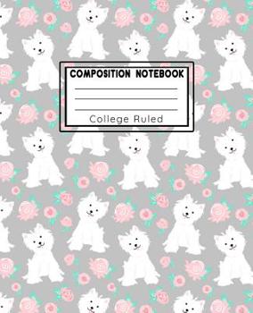 Paperback Composition Book College Ruled: Puppy Love Grey Fashion Line Paper Exercise Book Notebook For Middle School Through To College University Book