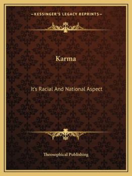 Paperback Karma: It's Racial And National Aspect Book