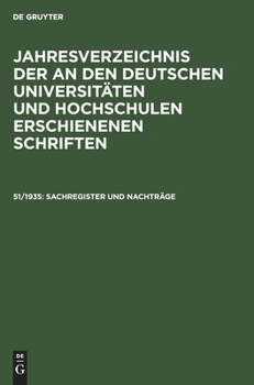 Hardcover Sachregister und Nachträge [German] Book