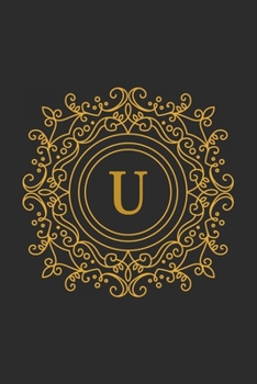 U: monogram initial Letter U - Personalized Initial Monogram Letter U  College Ruled Notebook - 6 x 9 inch Pocket Size: Cute Alphabet Vintage ...
