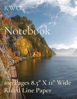Paperback Notebook: 100 Pages 8.5" X 11" Wide Ruled Line Paper Book