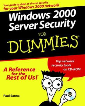 Paperback Windows 2000 Server Security for Dummies [With CDROM] Book