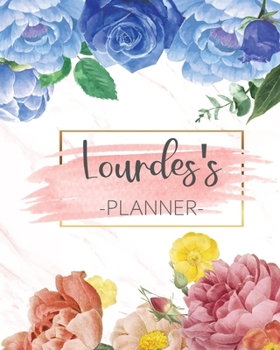 Paperback Lourdes's Planner: Monthly Planner 3 Years January - December 2020-2022 - Monthly View - Calendar Views Floral Cover - Sunday start Book