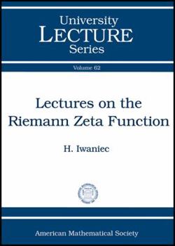 Paperback Lectures on the Riemann Zeta Function (University Lecture Series) Book