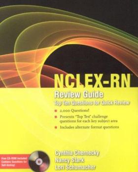 Paperback Nclex-RN Review Guide: Top Ten Questions for Quick Review [With CDROM] Book