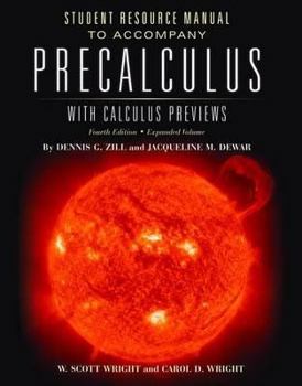 Paperback Precalculus with Calculus Previews Student Resource Manual Book