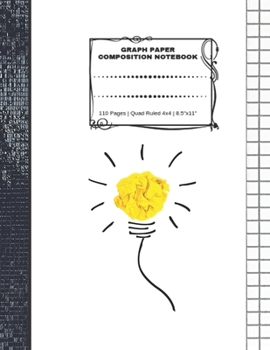 Paperback Graph Paper Composition Notebook: 110 Pages - Quad Ruled 4x4 - 8.5" x 11" Yellow Large Notebook with Grid Paper - Math Notebook For Students Book