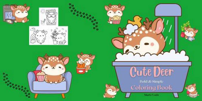 Paperback Cute Deer: Bold & Simple Coloring Book
