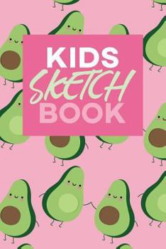 Paperback Kids Sketch Book: Kawaii Cute Avocado Vegan Food Pattern Book
