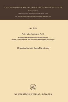 Paperback Organisation Der Sozialforschung [German] Book