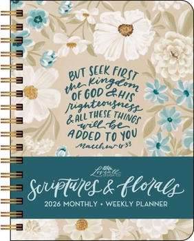 Home Scriptures and Florals 12-Month 2026 Hardcover Monthly/Weekly Planner Calendar Book