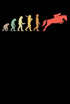 Reiter Notizbuch: A5 Liniert 108 Seiten - Retro Springreiten Evolution Notizheft - Geschenk für Reiter (German Edition)