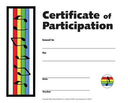 Paperback Certificate of Participation Book