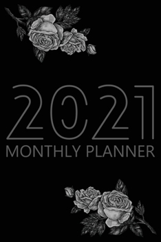 2021 Monthly Planner: 12 Month Agenda for Women, Monthly Organizer Book for Activities and Appointments, Calendar Notebook, Cream Paper, 6″ x 9″, 70 Pages