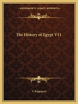 Paperback The History of Egypt V11 Book