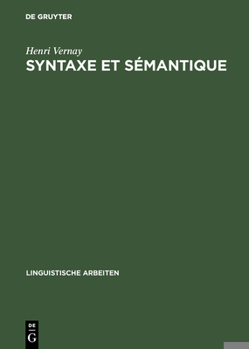 Hardcover Syntaxe et sémantique [French] Book