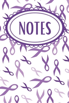 Paperback Purple Ribbon Portable Notebook: For Awareness of Eating Disorders, Pancreatic Cancer, Thyroid Cancer, Domestic Violence, and Fibromyalgia Book