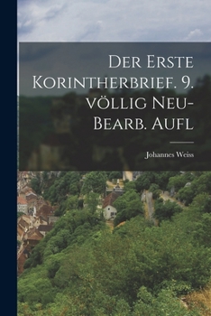 Paperback Der erste Korintherbrief. 9. völlig neu- bearb. Aufl [German] Book