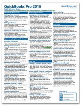 Pamphlet QuickBooks Pro 2015 Quick Reference Training Card - Laminated Guide Cheat Sheet (Instructions and Tips) Book