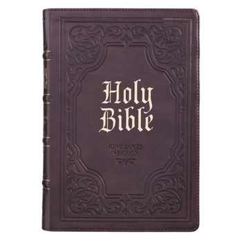 Imitation Leather KJV Bible Giant Print Full Size Dark Brown Book