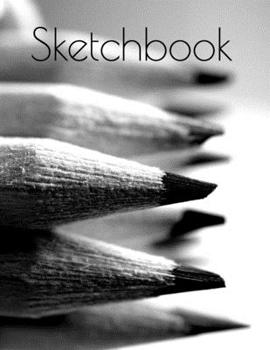 Sketchbook: Creative, Drawing, Doodling, Journaling Book Blank Unlined Paper 8.5x11 120 pages Black & White Pencil Bundle