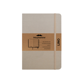 Hardcover Moustachine Classic Linen Medium Light Tan Dotted Hardcover Book
