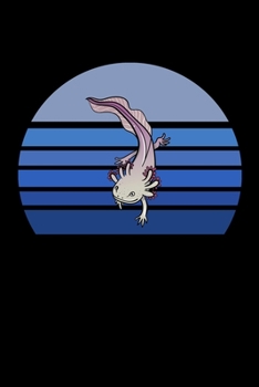 Retro Blue Axolotl: 6x9 Ruled Notebook, Journal, Daily Diary, Organizer, Planner