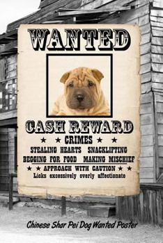 Paperback Chinese Shar-Pei Dog Wanted Poster: Isometric Dot Drawing Paper Notebook Featuring 120 Pages 6x9 Book