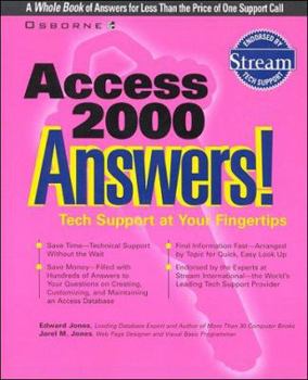 Paperback Access 2000 Answers! Certified Tech Support Book