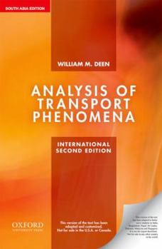 Paperback Analysis of Transport Phenomena (Edn 2) By William M. Deen Book