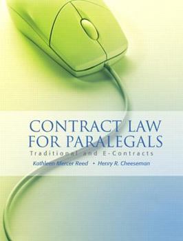 Paperback Contract Law for Paralegals: Traditional and E-Contracts Book