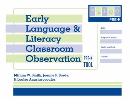 Paperback Early Language and Literacy Classroom Observation Tool, Pre-K (Ellco Pre-K) Book