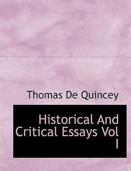 Paperback Historical and Critical Essays Vol I Book