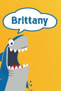 Paperback Brittany: Personalized Shark Isometric Dot Paper Notebook for Kids 120 Pages 6x9 Book
