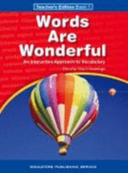 Paperback Words Are Wonderful Teacher 1 Grd 3 Book