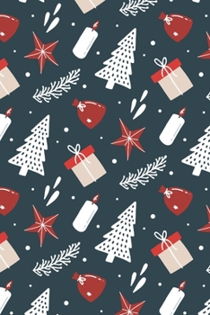 Notebook: 150 Thin-Lined Pages, Great for Students, Teachers, Professors, Dreamers, and Anyone Who Writes, A Millennial's Festive Christmas Pattern on Blue Cover