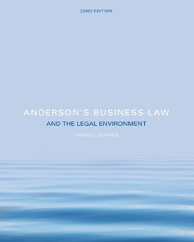 Paperback Anderson's Business Law and the Legal Environment, 22nd Edition Book