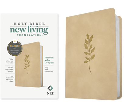 Imitation Leather NLT Premium Value Compact Bible, Filament Enabled (Leatherlike, Ivory Vine) Book
