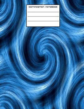 Paperback Blue Swirls Wide Rule Composition Notebook Book