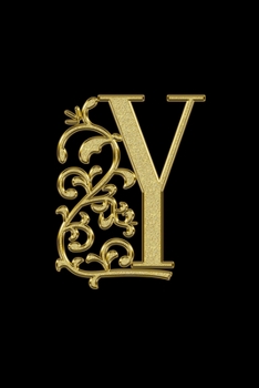 Y: Letter Y Confetti Initial Monogram Notebook - Pretty black & Gold Confetti Glitter Monogrammed Alphabet Composition Blank Lined Note Book, Writing ... men - 120 Pages - Size 6x9: Monogram Notebook