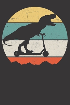 Paperback Notebook: T-Rex Scooter Dot Grid 6x9 120 Pages Book