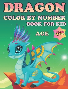 Paperback dragon color by number book for kid age 4-8 Book